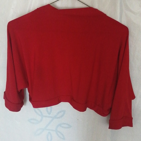 RED HALF SLEEVE BOLERO - Picture 3 of 4